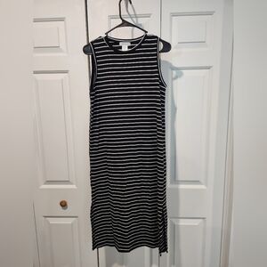 Cynthia Rowley Black & White Striped Sleeveless Dress